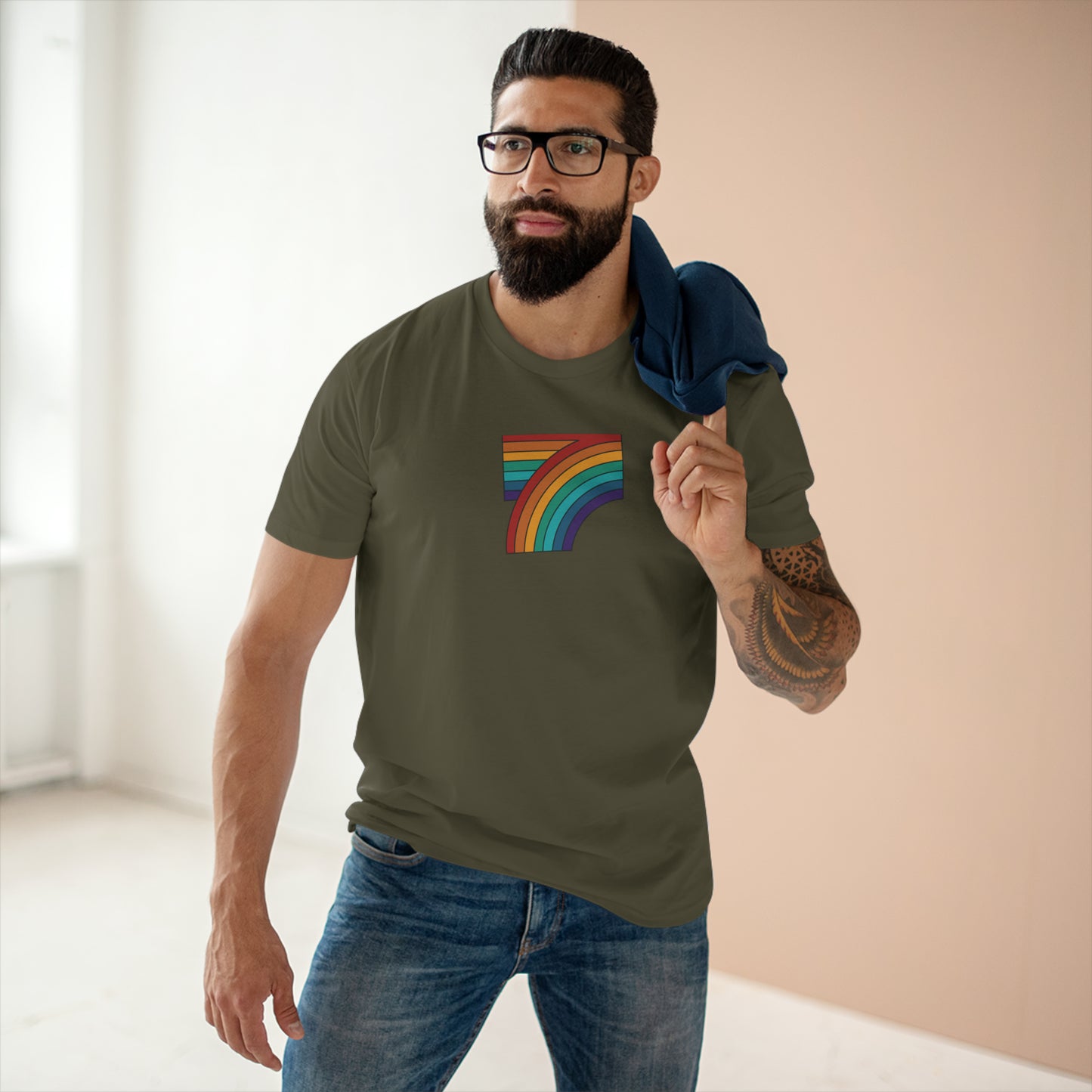 7 Rainbow FALL Men's Staple Tee