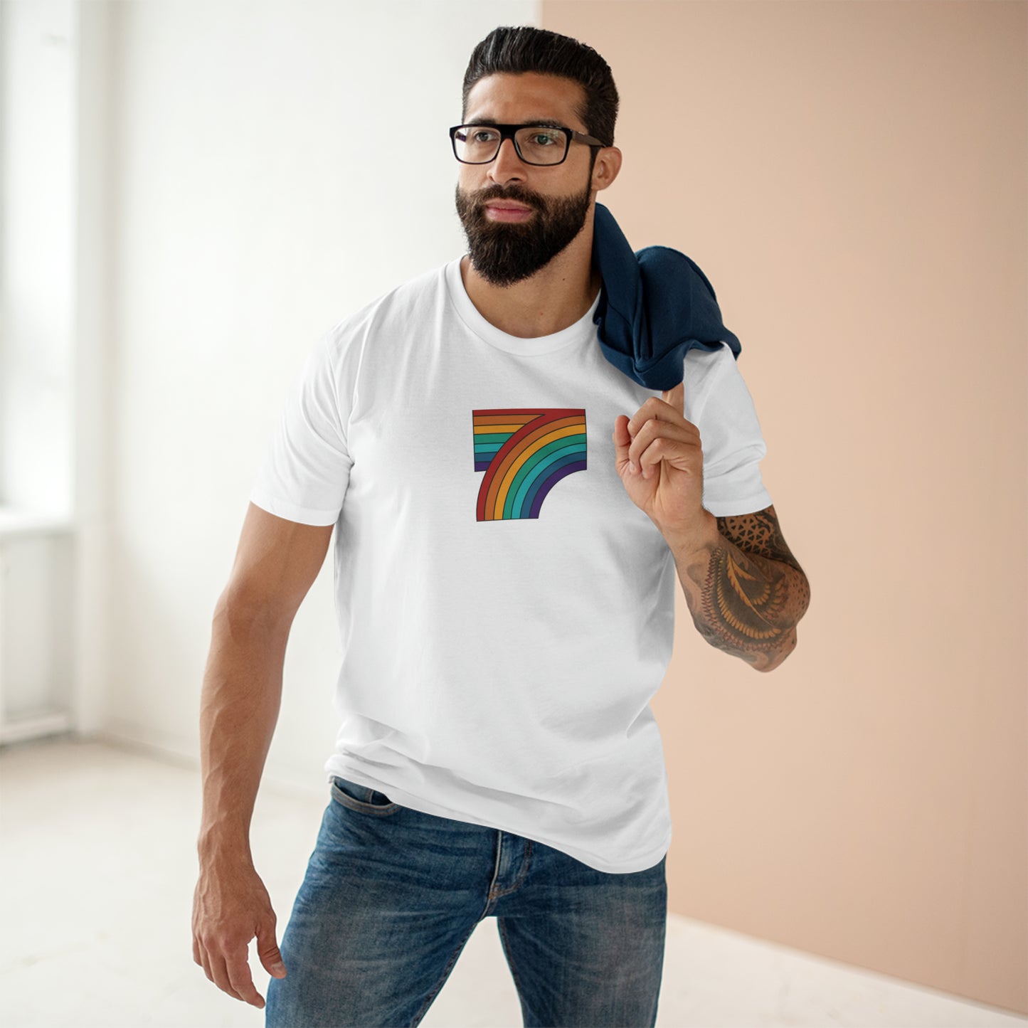 7 Rainbow FALL Men's Staple Tee