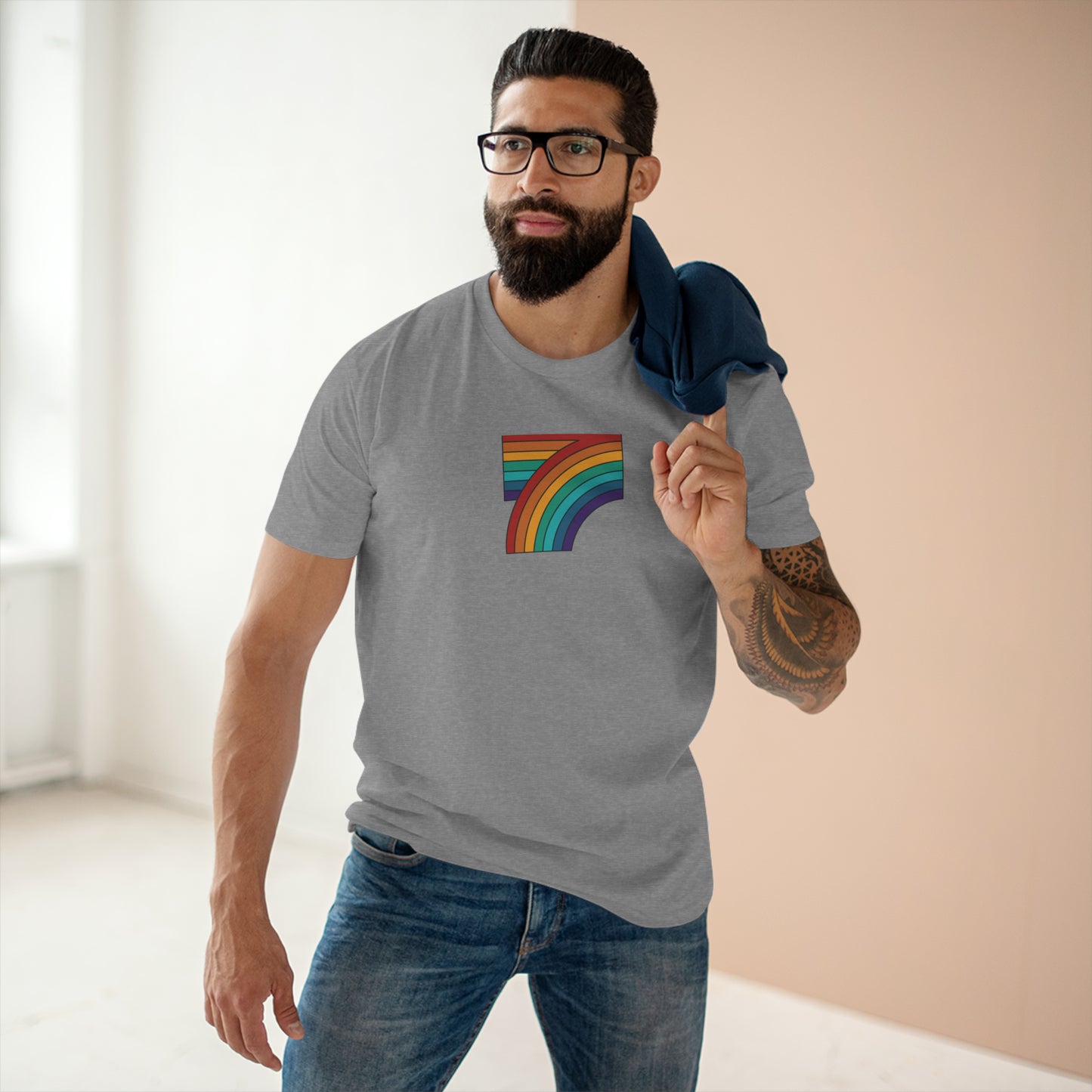 7 Rainbow FALL Men's Staple Tee