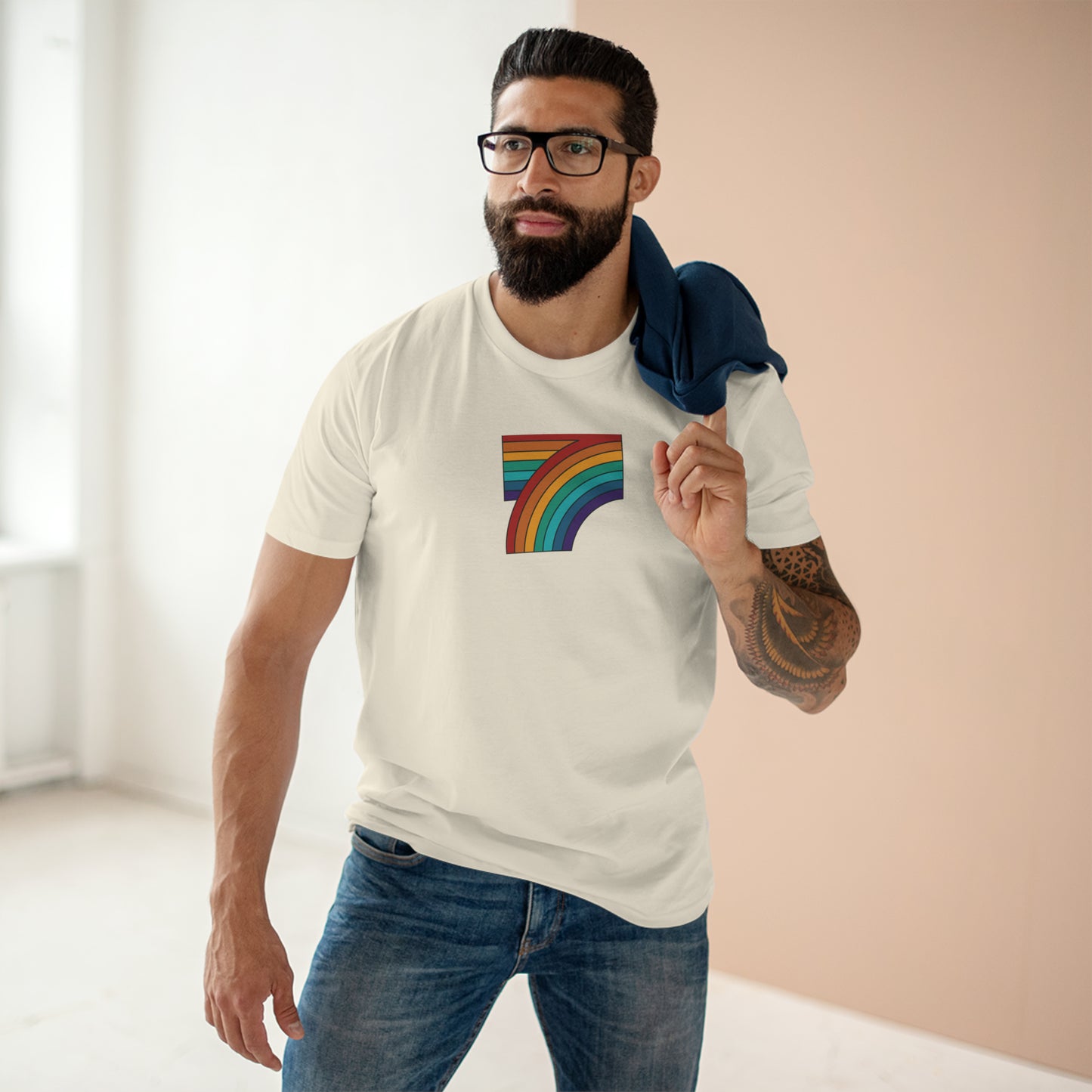 7 Rainbow FALL Men's Staple Tee